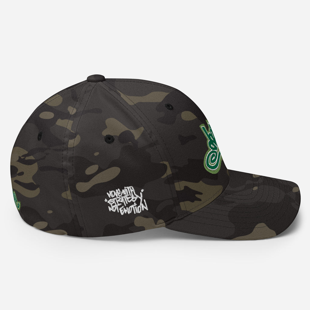 Structured Camo Cap with custom embroidery: Teez That Talk DOPE Collection
