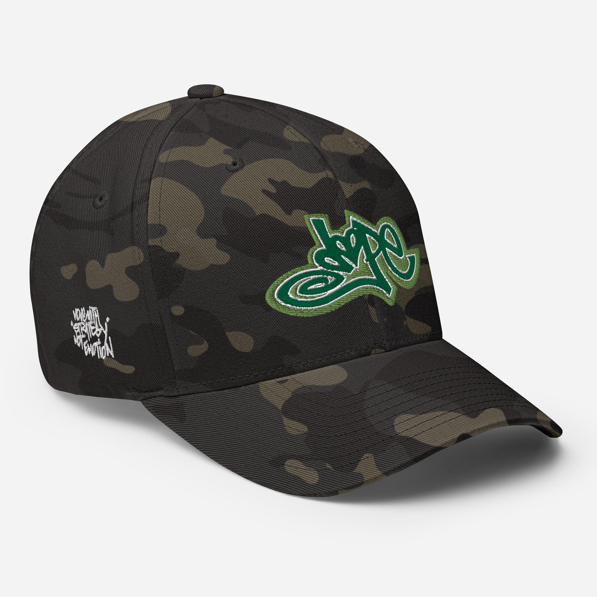 Structured Camo Cap with custom embroidery: Teez That Talk DOPE Collection