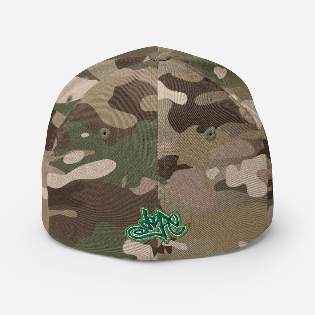 Structured Camo Cap with custom embroidery: Teez That Talk DOPE Collection