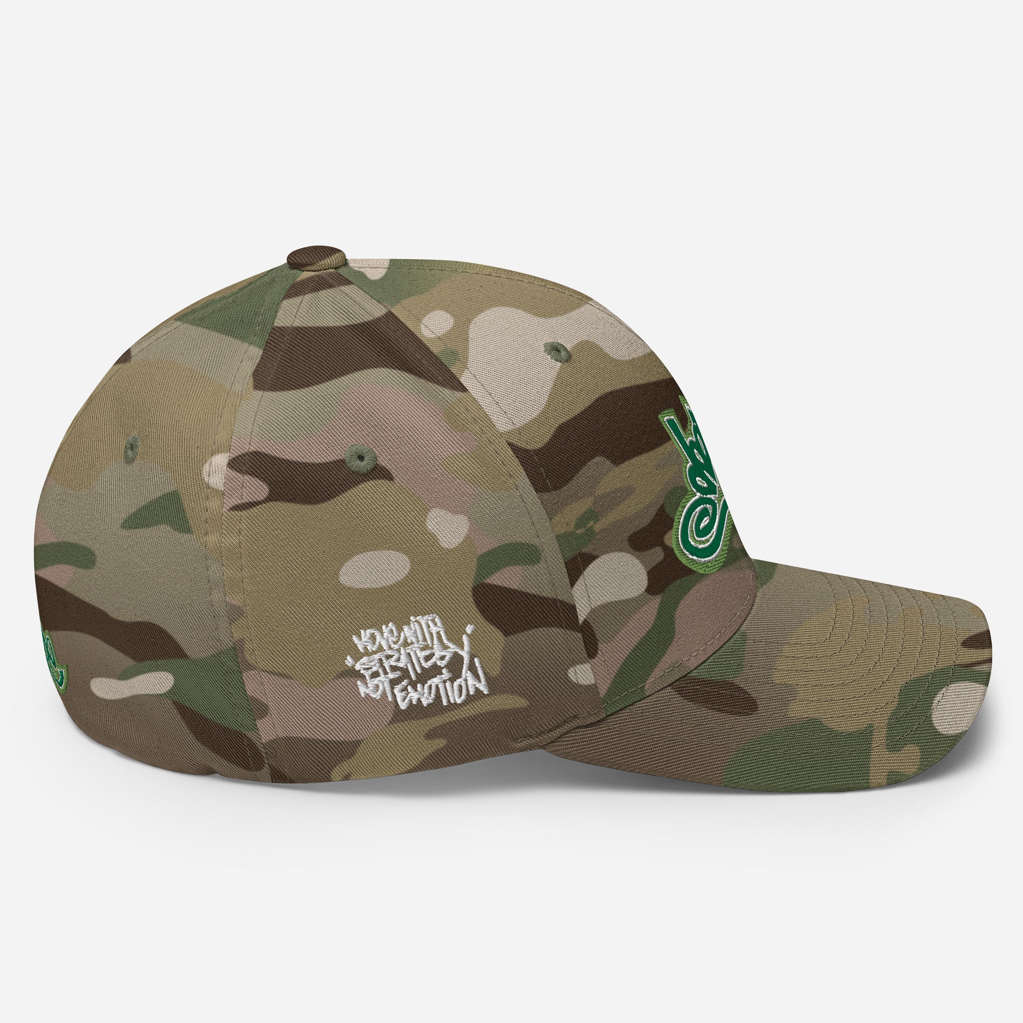 Structured Camo Cap with custom embroidery: Teez That Talk DOPE Collection