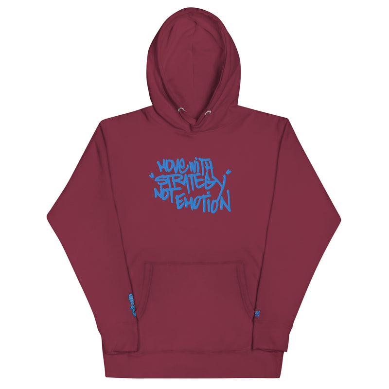 "Move With Strategy Not Emotion Hoodie" (Embroidered): Dope Collection (Free Shipping)