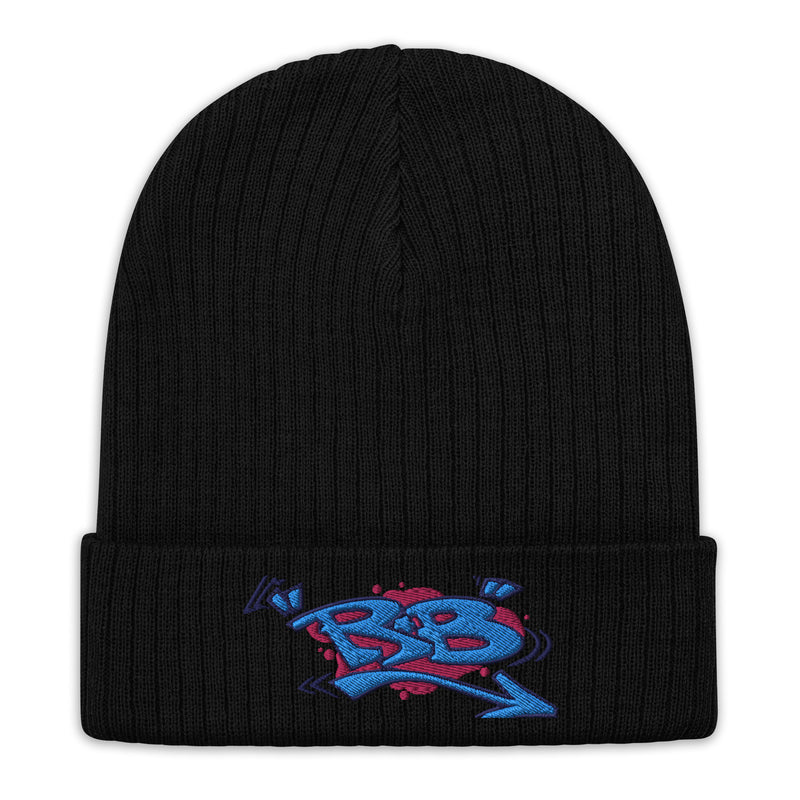 "RB" Ribbed knit beanie